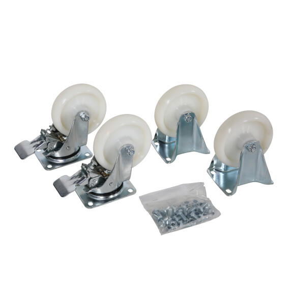 Zestaw Kół Nylonowych Z Hamulcem Do Kontenera Samowyładowczego