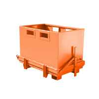 Kontener Samowyładowczy Rozładowywany Oddolnie 700 L. Pomarańczowy Bez Pokrywy