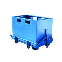 Kontener Samowyładowczy Rozładowywany Oddolnie 700 L. Niebieski Z Pokrywą