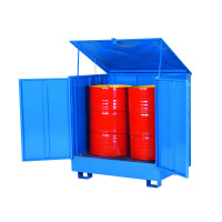 Wanna Wychwytowa Metalowa W Pełni Zabudowana Na 2 Beczki Stojące 2 Beczki 151 L. - 400 L. Stal Lakierowana Niebieski 95 Cm X 135 Cm X 135 Cm