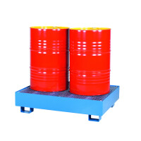 Wanna Wychwytowa Metalowa Na 2 Beczki Stojące 2 Beczki 151 L. - 400 L. Stal Lakierowana Niebieski 95 Cm X 125 Cm X 30 Cm