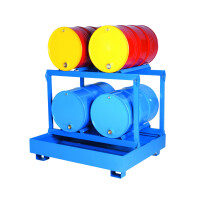 Wanna Wychwytowa Metalowa Na 4 Beczki Leżące 4 Beczki Powyżej 401 L. Stal Lakierowana Niebieski 155 Cm X 125 Cm X 128 Cm