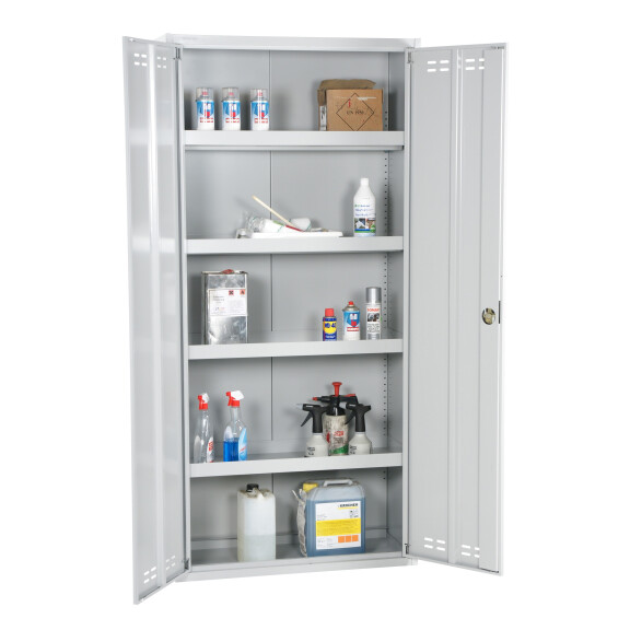 Szafka Na Chemikalia 1950X920X420 Składana (Flatpack) 4 Półki Do 100 L. Manualne Szary 195 Cm X 92 Cm X 42 Cm