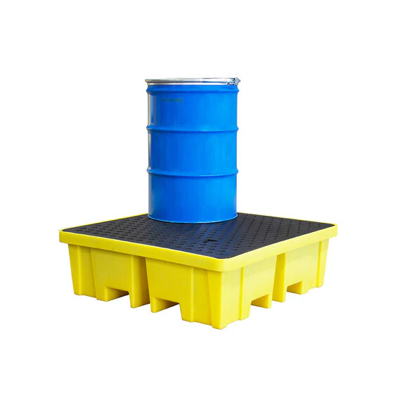 Wanna (Paleta) Wychwytowa Polietylenowa Na 4 Beczki Z Kratownicą Romold - 122X122X39 Cm, 250L 4 Beczki Żółty 151 L. - 400 L. Z Kratownicą 122 Cm X 122