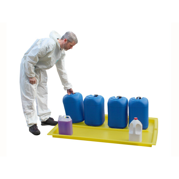 Taca Ociekowa Polietylenowa 60 L (145 X 84 X 7 Cm) Żółty Do 150 L. Bez Kratownicy Inne 145 Cm X 84 Cm X 7 Cm