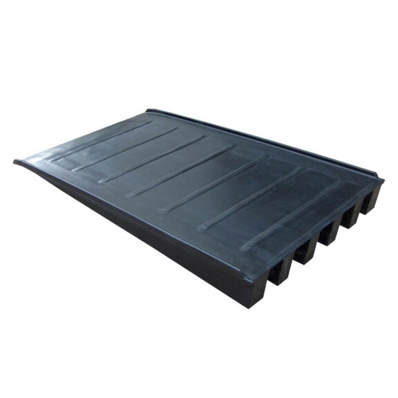 Rampa Najazdowa Do Platform Wychwytowych, Polietylenowa 174X100X16 Cm Czarny 174 Cm X 100 Cm X 16 Cm