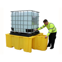 Wanna Wychwytowa Polietylenowa Na 1 Kontener Ibc - Z Integralnym Obszarem Dozowania - Romold - 1100L Żółty Powyżej 401 L. Z Kratownicą 1 Pojemnik Ibc 