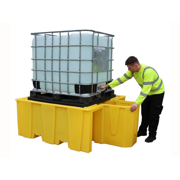 Wanna Wychwytowa Polietylenowa Na 1 Kontener Ibc - Z Integralnym Obszarem Dozowania - Romold - 1100L Żółty Powyżej 401 L. Z Kratownicą 1 Pojemnik Ibc 