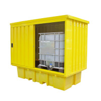 Wanna Wychwytowa Pod 2 Kontenery Ibc Ze Stalową Obudową, 262,5 X 143 X 211 Cm, 1140 L Żółty Powyżej 401 L. Z Kratownicą 2 Pojemniki Ibc 262,5 Cm X 143