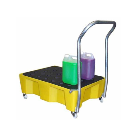 Mobilna Wanna Wychwytowa - Wózek 66L (93,3X 60,8 X 93,8 Cm) Żółty Do 150 L. Z Kratownicą Inne 93,3 Cm X 60,8 Cm X 93,8 Cm