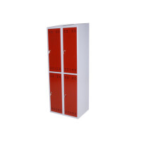 Szafka Bhp Na Ubrania Zamykana Na Klucz (Moduł 4-Drzwiowy) Czerwony