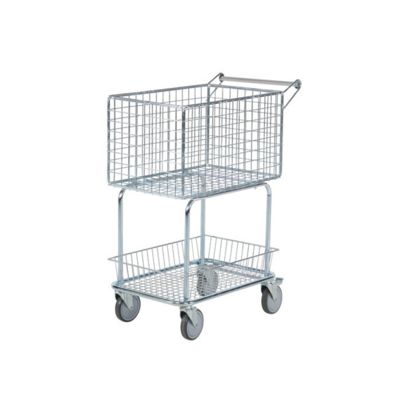 Stalowy Wózek Pocztowy- Na Akta, Z Hamulcem