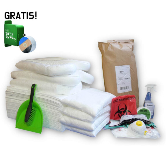 Zestaw Uzupełniający Olejowy Eko O120, Chłonność 77L + Dyspenser Z Bandażem Gratis Biały