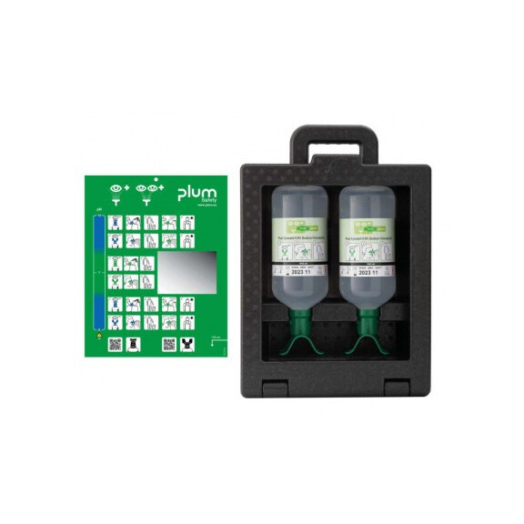 Plum Ibox - Zamykana Stacja Do Płukania Oczu - 2 X Eyewash Duo 1000 Ml