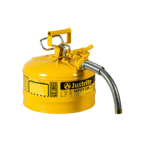 Kanister Na Płyny Łatwopalne Typ Ii Pojemność 9 L., Fi 25 Mm Żółty 7 L. - 10 L. Stal Ocynkowana