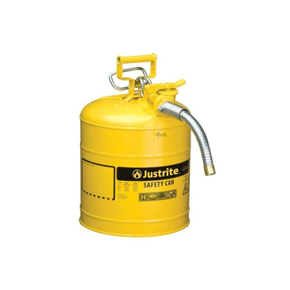 Kanister Na Płyny Łatwopalne Typ Ii Pojemność 19 L., Fi 25 Mm Żółty Powyżej 11 L. Stal Ocynkowana