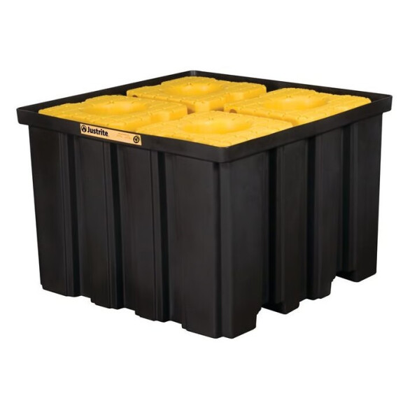 Magazynowa Wanna Wychwytowa Pod Ibc - Nośność: 4082 Kg Czarny Powyżej 401 L. Z Kratownicą 1 Pojemnik Ibc 139,7 Cm X 139,7 Cm X 95,3 Cm