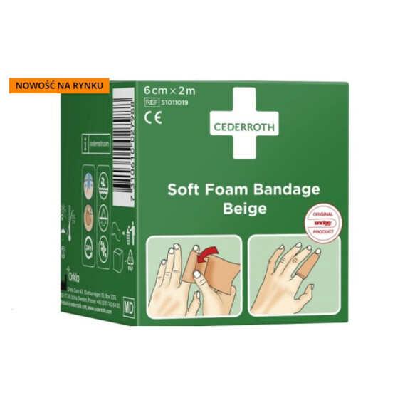 Bandaż Piankowy Beżowy Cederroth Soft Foam Bandage 6 Cm X 2 M