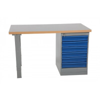 Bardzo Mocny Stół Roboczy Do Ciężkich Prac. 6 Szuflad. Blat 1600Mm, Udźwig 500 Kg Płyta Winylowa