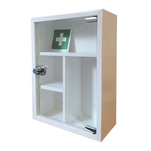 Ścienna Metalowa Apteczka, Szklane Drzwiczki Am-101
