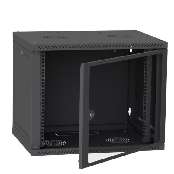 Szafa Serwerowa Wisząca Rack 19″ 9U 450 Drzwi Szklane