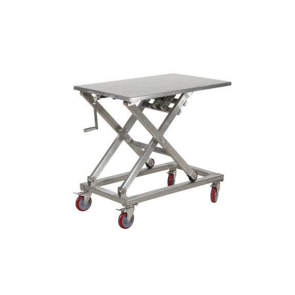 Stół Podnośny Ze Stali Nierdzewnej Regulowany Korbą 300 Kg