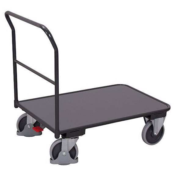 Wózek Magazynowy Platformowy Z Pałąkiem I Podstawą Z Rury 1100X700X(H)1030 Mm Ral 7016