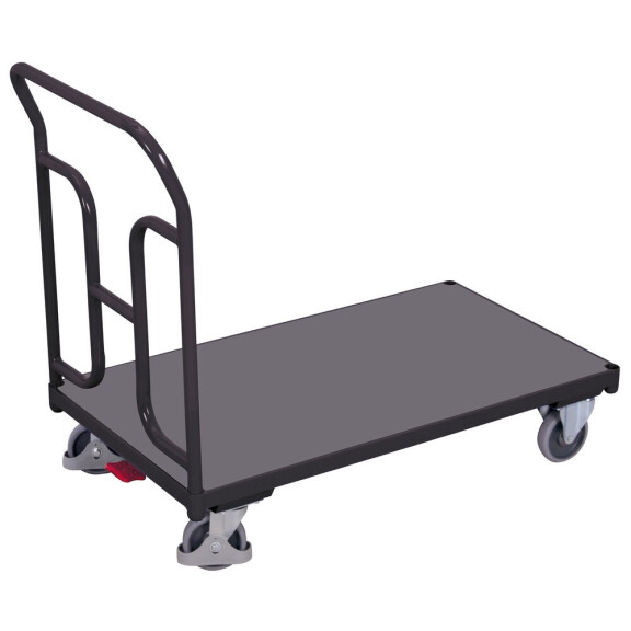 Wózek Magazynowy Platformowy Z Pałąkiem Wzmocnionym 975X500X(H)935 Mm Ral 7016