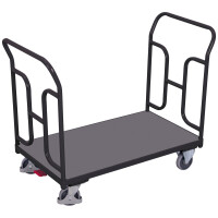 Wózek Magazynowy Platformowy Z Dwoma Pałąkami Wzmocnionymi 1040X500X(H)935 Mm Ral 7016