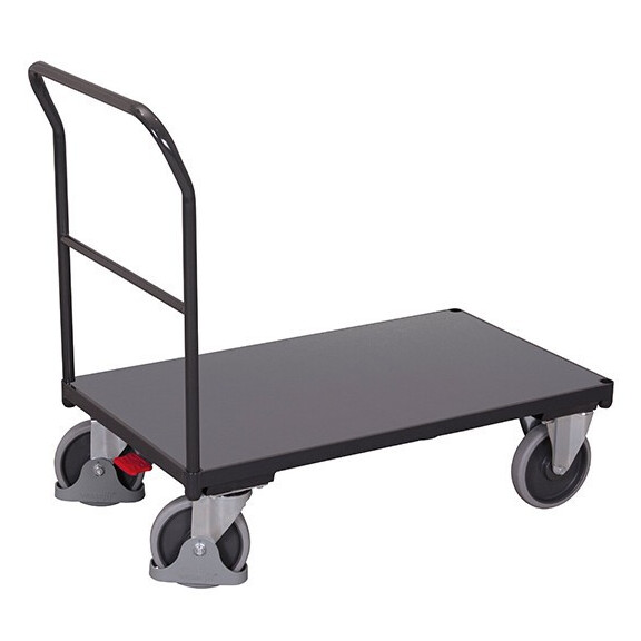 Wózek Magazynowy Platformowy Z Pałąkiem Poziomym 975X500X(H)975 Mm Ral 7016