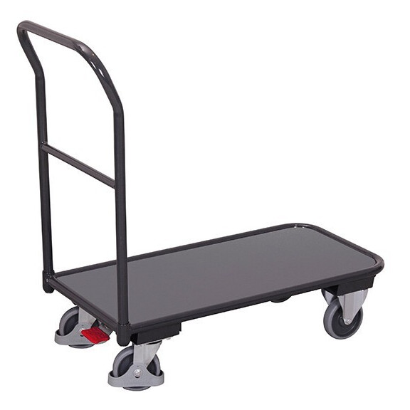 Lekki Wózek Magazynowy Platformowy Z Pałąkiem I Podstawą Z Rury 1100X600X(H)945 Mm Ral 7016