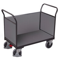 Wózek Magazynowy, 3 Burty Z Płyty 1190X700X(H)1015 Mm Ral 7016