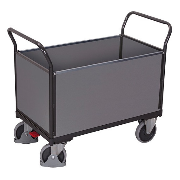 Wózek Magazynowy, 4 Burty Z Płyty 1040X500X(H)975 Mm Ral 7016