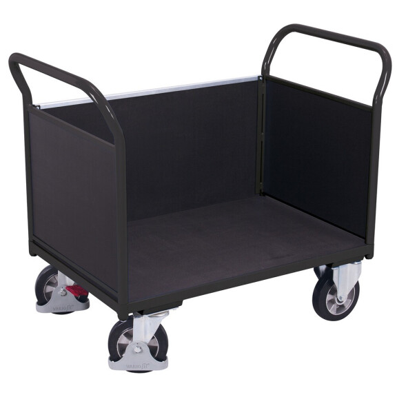 Wózek Magazynowy Z Płytą Antypoślizgową, 3 Burty 1195X700X(H)1015 Mm Ral 7016