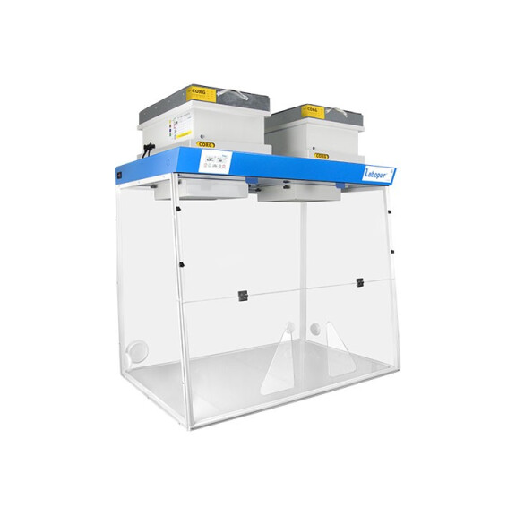 Dygestorium Bezwyciągowe 1200 Mm, 2 Moduły - Pyły I Opary, Trójkątne Otwory Robocze 2 X For200