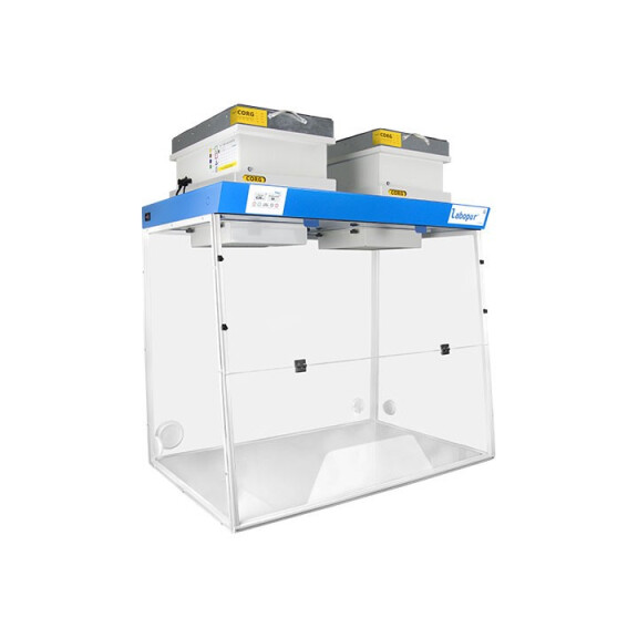 Dygestorium Nastołowe 1200 Mm, 2 Moduły - Pyły I Opary, Trapezowy Otwór Roboczy 2 X For200