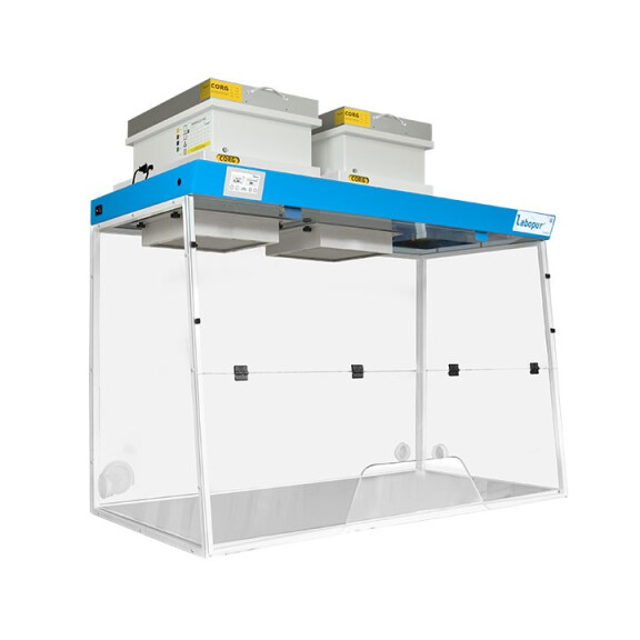 Dygestorium Bezwyciągowe 1500 Mm, 2 Moduły - Pyły I Opary, Trapezowy Otwór Roboczy 2 X Amm200