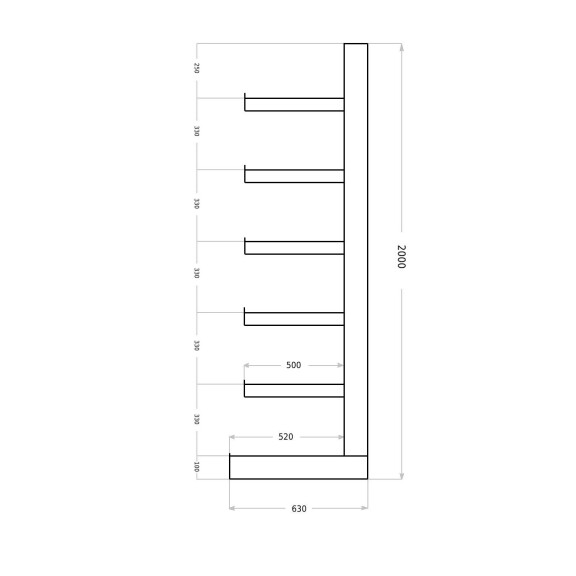 Regał Wspornikowy Jednostronny Meta Atlast St Długość Regału 2755 Mm