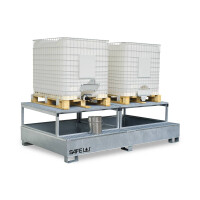 Wychwytowa Wanna Tcb 2 O Dużej Objętości 1000 L - Stacja Napełniania Powyżej 401 L. Stal Ocynkowna 2 Pojemniki Ibc