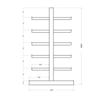 Regał Wspornikowy Dwustronny Meta Atlast St Długość Regału 2755 Mm