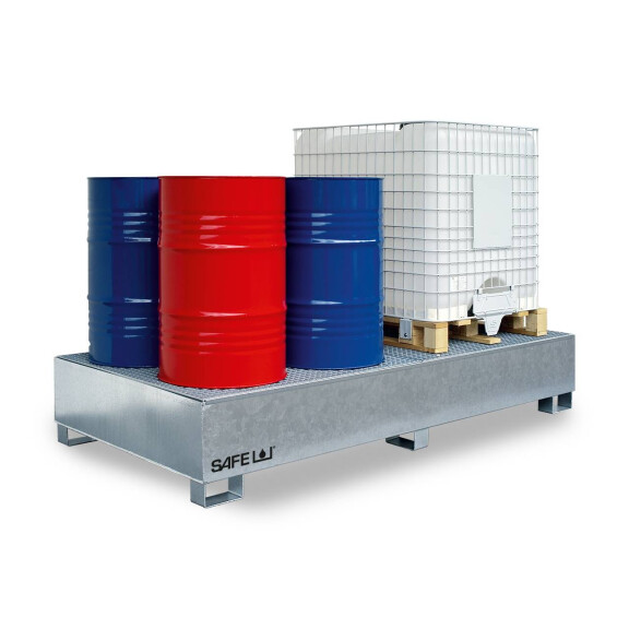 Wychwytowa Wanna Ociekowa Tc 3 O Dużej Objętości Powyżej 401 L. Stal Ocynkowna 2 Pojemniki Ibc