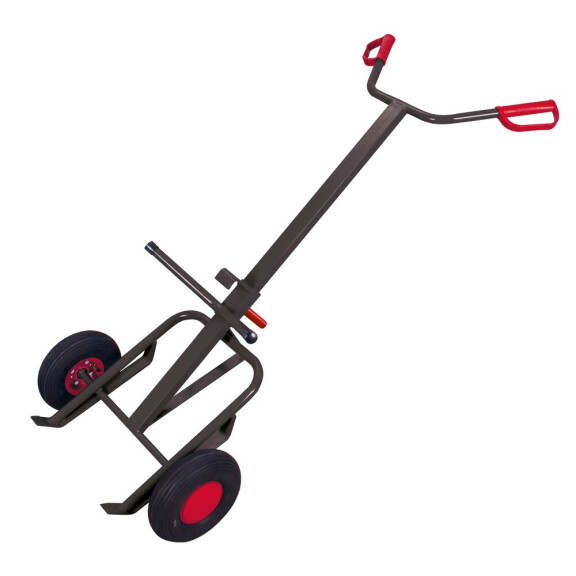 Taczka Stalowa Do Beczek Nośność 250 Kg Koła Z Pełnej Gumy Ral 7016