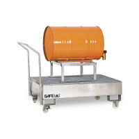 Bezpieczna Mobilna Wanna Wychwytowa Mp 2 - Składowanie Poziome 1 Beczka 151 L. - 400 L. Stal Ocynkowna