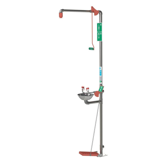 Prysznic Bezpieczeństwa Z Systemem Odprowadzania Wody Wewnętrzny Stal Nierdzewna