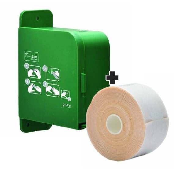 Bandaż Piankowy + Dyspenser Quicksoft 5 M X 5.5 Cm, Beżowy Beżowy