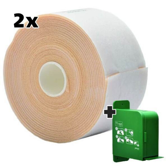 2X Bandaż Piankowy Quicksoft 5 M X 5.5 Cm, Beżowy + Dyspenser Gratis