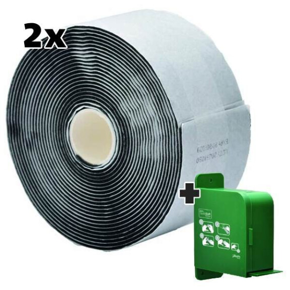 2X Bandaż Piankowy Quicksoft 5 M X 5.5 Cm, Czarny + Dyspenser Gratis