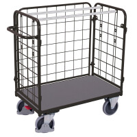 Niski Wózek Do Paczek, 3 Ściany 1040X525X(H)1180 Mm Ral 7016