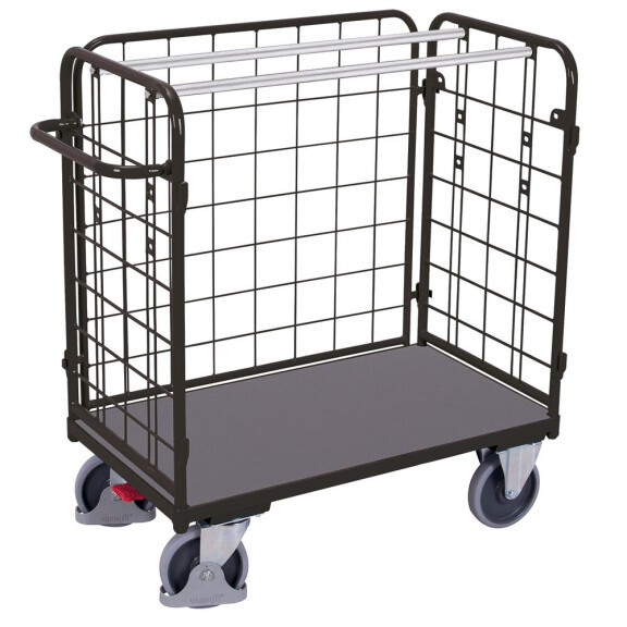 Niski Wózek Do Paczek, 3 Ściany 1190X725X(H)1220 Mm Ral 7016