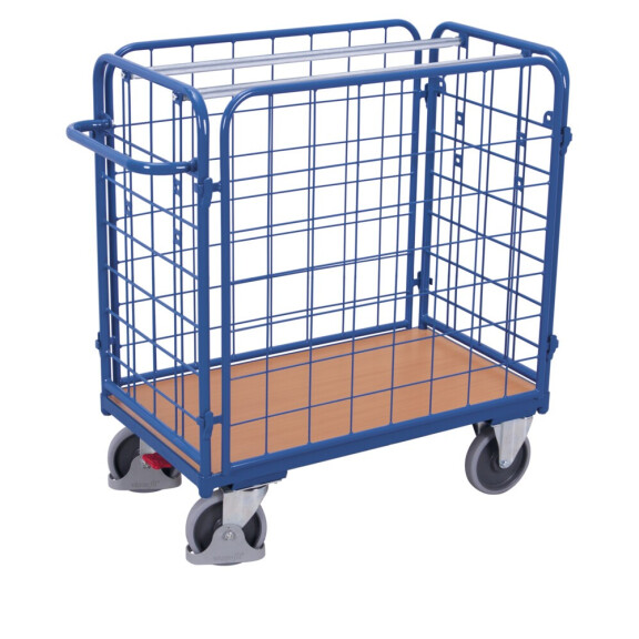 Niski Wózek Do Paczek, 4 Ściany 1040X540X(H)1180 Mm Ral 5010